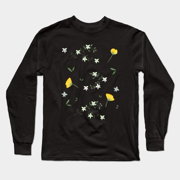 Small yellow flowers Long Sleeve T-Shirt by Slownessi